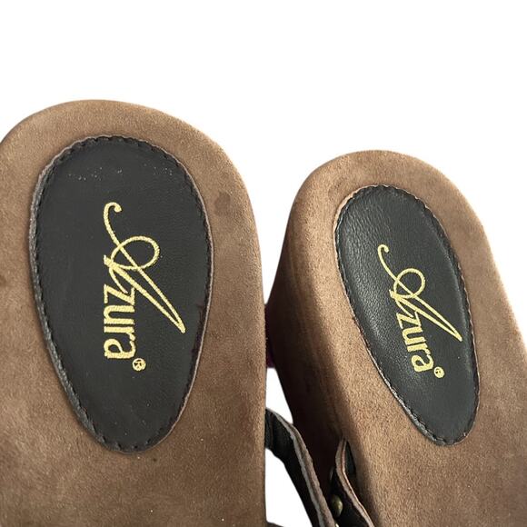 Azura Oletha Slide Sandal Women’s Size 11 Brown Suede Rhinestone Studded - Picture 5 of 7